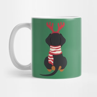 Smooth Dachshund Back at Christmas Mug